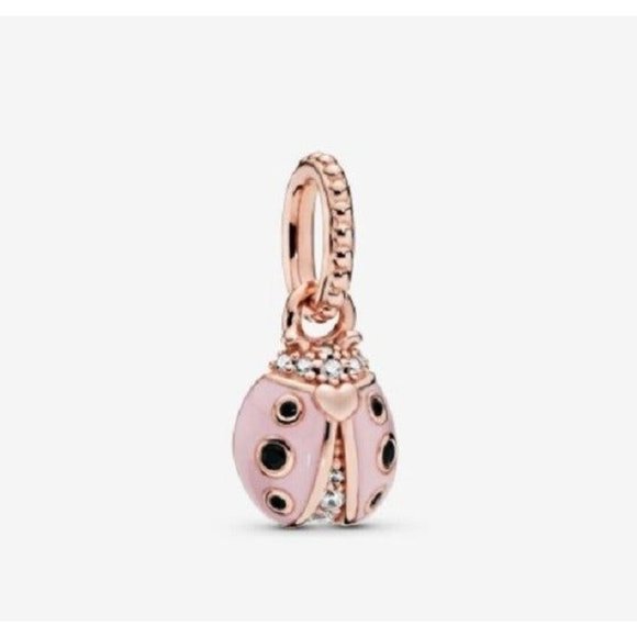 Pandora Lucky Pink Ladybug Pendant Charm - Picture 1 of 5